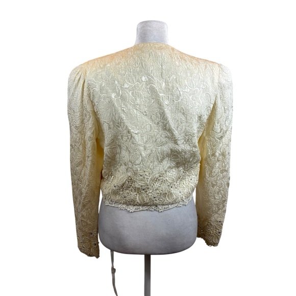Vintage‎ 1960’s Karen Lawrence by Matthew Ivory Brocade and Lace Formal Jacket 6 - Picture 4 of 13